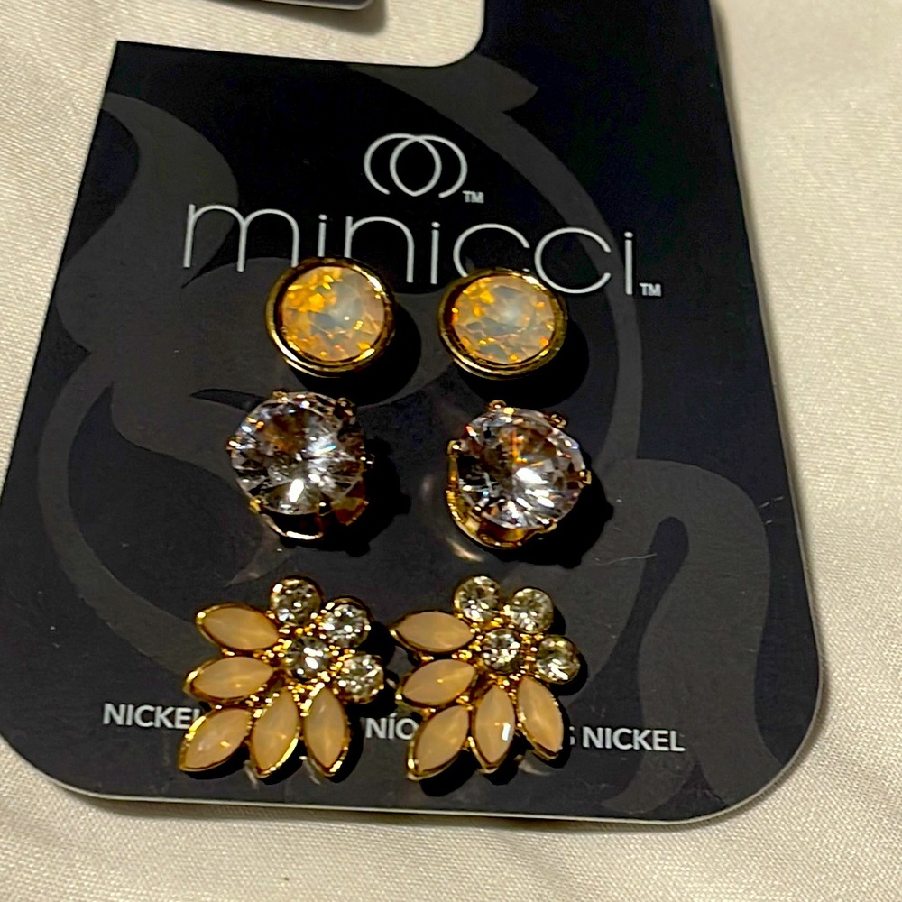 Minicci three piece earring set